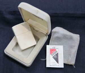 1円～ 【喫煙具】未着火品 ZIPPO ジッポ STERLING スターリング 1980年代後期 ケース 保管袋 冊子付