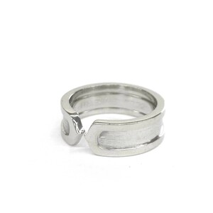 美品◆Cartier カルティエ C2リング スモール ◆ シルバーカラー K18WG レディース 総重量:7.7g 指輪 ring jewelry ジュエリー