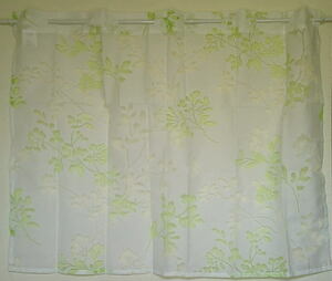 裏表が同じ柄のオパールカフェカーテン巾100cmx丈75cmブランチ(枝葉)3グリーンsumi-79756