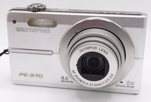 【R1-516】 OLYMPUS FE-370 CAMEDIA シルバー コンパクトデジタルカメラ OLYMPUS LENS AF ZOOM 6.3-31.5mm 1:3.5-5.6 通電OK [K546]