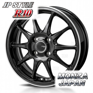 MONZA モンツァ JP STYLE R10 (4本セット) 6.5J x 16 インセット+38 PCD114.3 5穴 パールブラック/FCポリッシュ (R10-651638-114-4S