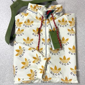 国内正規品 新品未使用 52 〜XL GUCCI グッチ×adidas アディダス トレフォイル ハーフジップ アノラック ジャケット 純正ハンガー・タグ