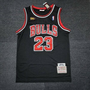 新品　 NBA ユニフォーム　JORDAN選手　ゲームシャツ　　サイズXL　シカゴ ブルズ　タンクトップ　メッシュ　ブラック　Finals