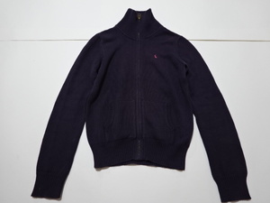 ■0401■RALPH LAUREN ラルフローレン コットン ニットジャケット 160●