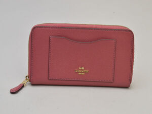 コーチ COACH ラウンドファスナー長財布 F54007 CRSGR LTH ACC ZIP ピンク(IM/Rouge) レディース u_s F-ST2086