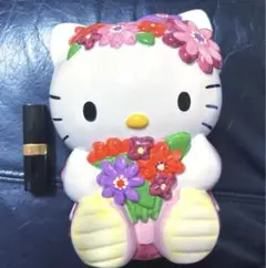 希少♥️ハローキティ Kitty 限定 陶器 貯金箱 ♥️ 花 ピンク 平成レトロ