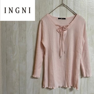 INGNI★イング★リブフロントレースUP／TOPS 7分袖★サイズM　D-81②