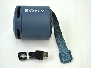 1円スタート SONY ソニー ポータブルスピーカー SRS-XB13 重低音 パッシブラジエーター エレクトレットコンデンサー ブルー A07297