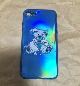 新品　iPhone 7 8 SE2 SE3 iphoneケース　クリアケース　ブルー　ケース ソフト　iPhoneSE クマ