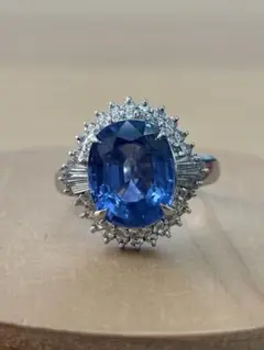 Pt900 サファイア7.18ct ダイヤモンドリング#17