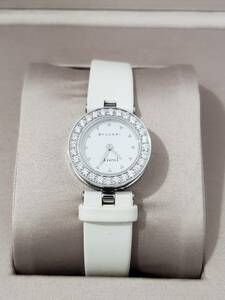 BVLGARI ブルガリ B.zero1 ビーゼロワン ダイヤベゼル ホワイト BZ22S L232736 エナメルバンドM ケース,箱付き レディース腕時計 