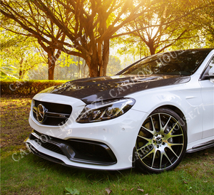 ★BENZ W205 AMG C63 カーボン フロント バンパー デコレーション カバー フロント ガードナー《交換タイプ》《左右ワンセット》☆