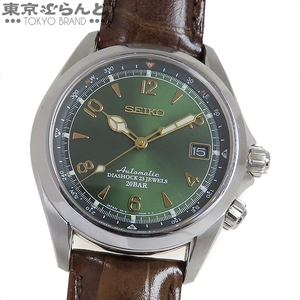 101735786 1円 セイコー SEIKO メカニカル アルピニスト SARB017 6R15-00E0 グリーン レザー デイト 腕時計 メンズ 自動巻 オートマチック