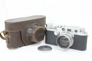 Y2260 ライカ Leica IIIF Summitar 5cm F2 レンジファインダー ボディレンズセット レザーケース付き ジャンク