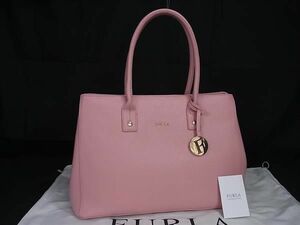 1円 ■美品■ FURLA フルラ リンダ レザー ショルダーバッグ ハンドバッグ トートバッグ 肩掛け レディース ピンク系 FA8735