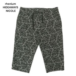 rhenium HIDEAWAYS NICOLE ハイダウェイ ニコル ダブルフェイス★ 総柄 ジャカード クロップド パンツ Sz.48　メンズ 黒　A4B03065_6#P