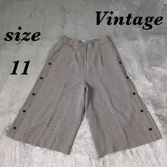 Vintage ヴィンテージ (11) ワイドパンツ 七分丈 裏地付 エレガント