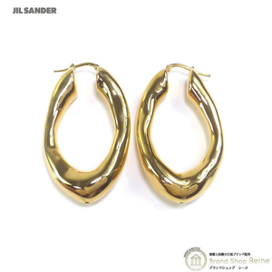 ジルサンダー （JIL SANDER） フープ ロゴ ピアス J11VG0082 ゴールド（新品）