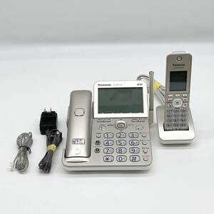 美品 panasonic パナソニック コードレス電話機 VE-GD77-N KX-FKD556-N1 シャンパンゴールド 親機 子機セット 動作確認済み B29