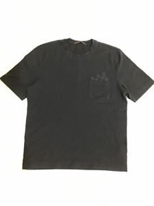 LVロゴ ◆ LOUIS VUITTON ◆ ルイヴィトン ◆ ダミエ 半袖 ブラック 黒 Tシャツ カットソー メンズ 肩幅 約42.5cm 黒 イタリア製 メンズ