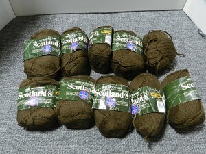 ニッケビクター毛糸　スコットランド8　茶色　50ｇ×10玉　毛100％　日本製　