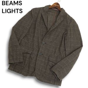 BEAMS LIGHTS ビームス ライツ 秋冬 イタリア製生地★ ウール グレンチェック テーラード ジャケット Sz.44　メンズ　C4T09205_A#N