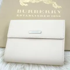 新品同様　BURBERRY LONDON 折り財布　レザー　ノバチェック　新型