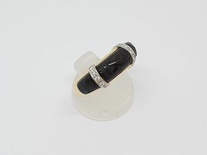 TASAKI タサキ ｋ18 リング オニキス 8.29g ダイヤモンド 0.08ｃｔ 14号 指輪 磨き済 英字刻印入り ◆3105/高林店 KT