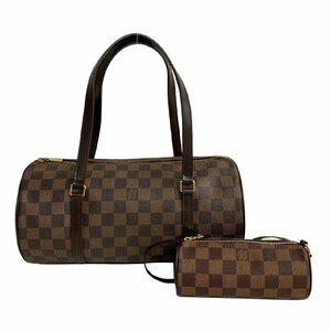 未使用保管品 ポーチ付 LOUIS VUITTON ルイヴィトン パピヨン ダミエ レザー 本革 ハンドバッグ ミニ ボストンバッグ ブラウン 59958