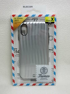 即決◆新品◆ELECOM iphoneⅩ 対応Tronco TPUケース シルバー PM-A17XHCCSV◆