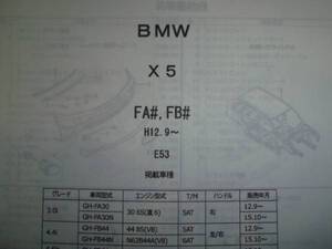 BMW Ｘ５　FA#、FB#　E53　 　Ｈ12.9～ パーツガイド