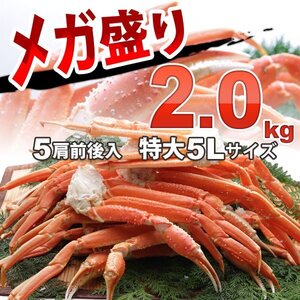 【50個年内最大出品数】 ボイル ズワイガニ 約 2kg 特大 5L 極上品 さんきん1円