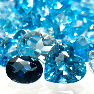 1円〜!!小粒!!☆天然ブルートパーズおまとめ187.5ct☆j 約37.5g ルース 裸石 宝石 ジュエリー jewelry blue topaz w2 つ25