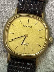 ジャンク CITIZEN シチズン EXCEED エクシード 2200-224035 14K レディース クオーツ 腕時計 14金★0114