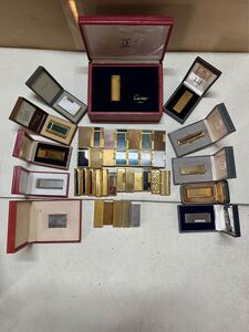 大量 ライター S.T. DUPONT デュポン17点/Dunhill ダンヒル17点 /Cartie カルティエ 8点　　計42点 ガスライター 喫煙具 着火未確認 