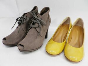 48●a051☆【23.0】USED品　ツモリチサト　ブーティ　ヒール　3991　ブラウン系　おまけパンプス付　tsumori chisato　現状▲4