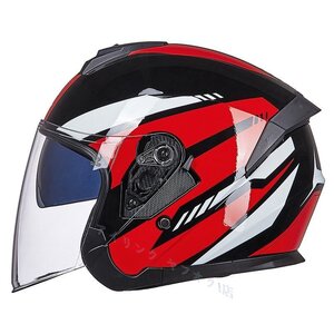 ☆新品ジェットヘルメット ダブルシールド バイクヘルメット ハーフヘルメット 半帽 Helmet 男女兼用 バイク用品 全11色黒赤