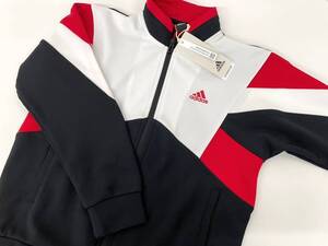 未使用■アディダス adidas キッズ ジャケット 130 赤×黒 スポーツウェア IB0261