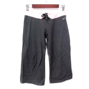 07【中古】*ナイキ NIKE ガウチョパンツ スウェット M グレー ピンク レディース 送料無料