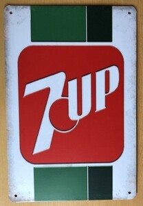 7up セブンアップ ビンテージ加工 ブリキ看板 レトロ ヴィンテージ アンティーク