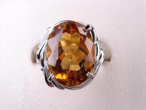 ★新品・送料無料★プラチナシトリントパーズリング★４．６４ｃｔ★