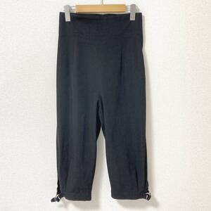 90s 80s COMME des GARCONS ベルテッド クロップド ウールギャバ パンツ スラックス 黒 Mサイズ コムデギャルソン VINTAGE archive 4070133