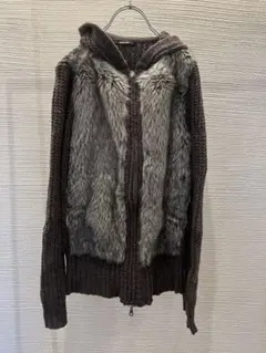 00s archive tornado mart fur knit hoodie