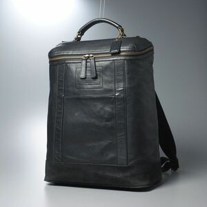 MF9636◎COACH コーチ Catskill Backpack 本革 スエードレザー切替 A4サイズ対応 リュックサック デイパック 鞄 ブラック系 F1493 F71448