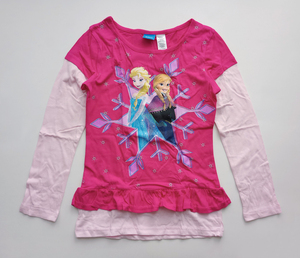 USA購入★★ アナと雪の女王 重ね着風長袖Tシャツ ロンT サイズM 130 未使用品 ★★ Disney Frozen Long Sleeve t shirts