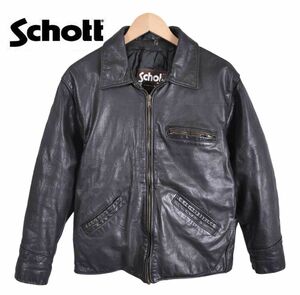 USA製 SCHOTT ショット レザージャケット キルティングライナー ブラック ゴートスキン系レザー 38 メンズM相当(13447