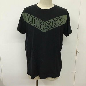 DIESEL L ディーゼル Tシャツ 半袖 フロッキープリント T Shirt 黒 / ブラック / X カーキ / カーキ / 10092888