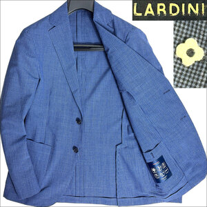 J6197 超美品 ラルディーニ easywear イージーウェア ウォッシャブル シアサッカージャケット ネイビー 48 LARDINI