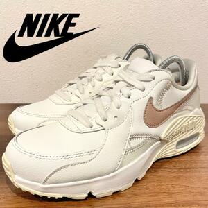 NIKE W AIR MAX EXCEE LEA ナイキ エア マックス エクシー レザー ベージュ レディース DM0837-100 ローカットスニーカー 23cm 美品