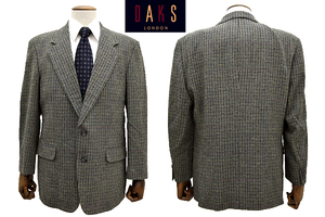 L-1800★DAKS LONDON ダックス ロンドン★秋冬 ツイード チェック 日本製 テーラード ジャケット ブレザー 胸囲96cm ABL5